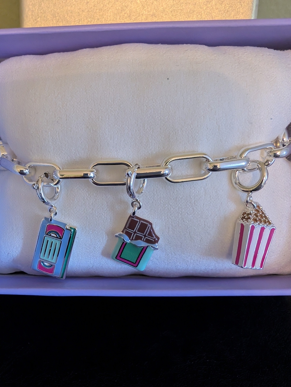 Silver Playing Takin Old School  Charm Bracelet Bomb Party